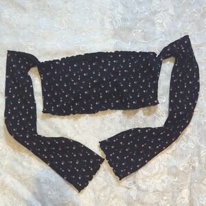 OUT FROM UNDER URBAN OUTFITTERS BLACK LONG SLEEVE CROP STRETCHY TUBE TOP SIZE XL